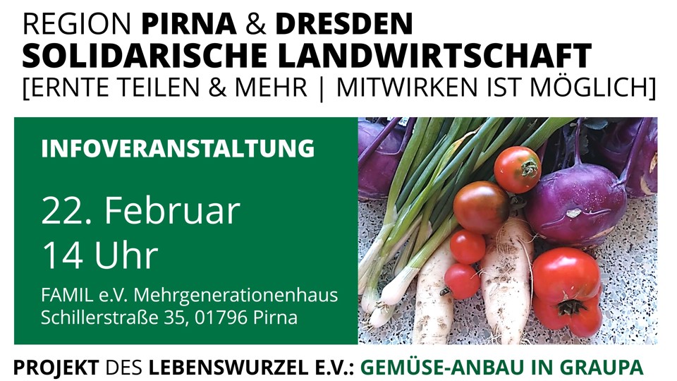Frisches Gemüse, das verbindet – Infoveranstaltung des Solawi-Projekts Gemüse-Anbau in Graupa