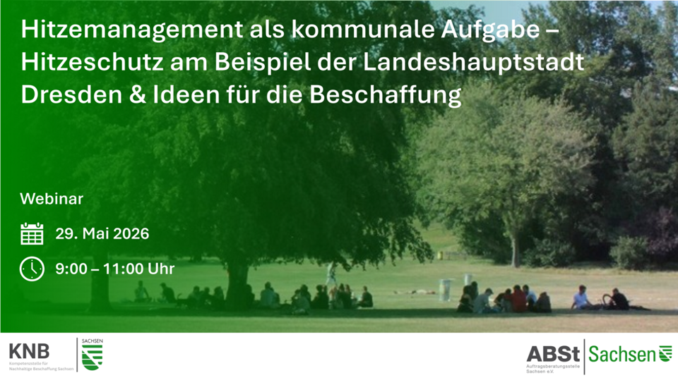 Hitzemanagement als kommunale Aufgabe – Hitzeschutz am Beispiel der Landeshauptstadt Dresden & Ideen für die Beschaffung